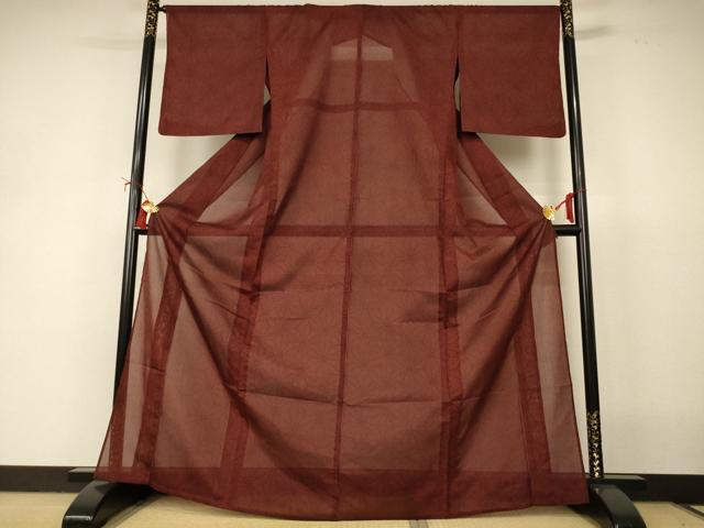 長閑やかさ屋御召しもの＊夏物 小紋 紗 麻の葉文様 洗える御召しもの AABI9942jd