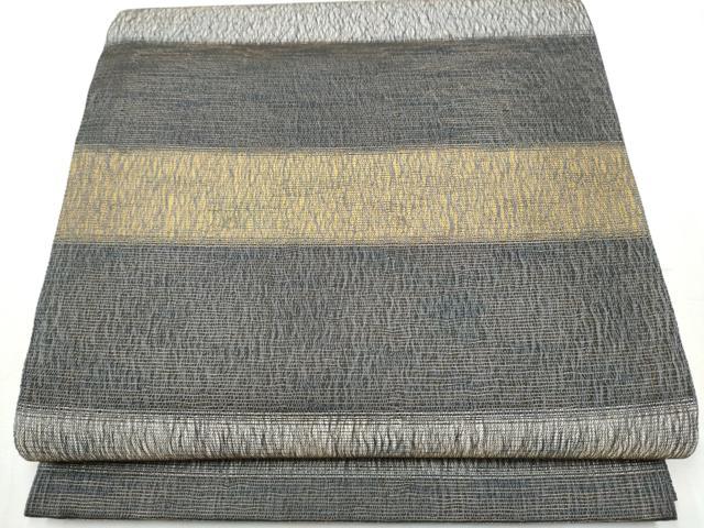 平和屋着物●全通柄袋帯　櫛織　横段文　金糸　正絹　逸品　CABB9240hy｜平和屋