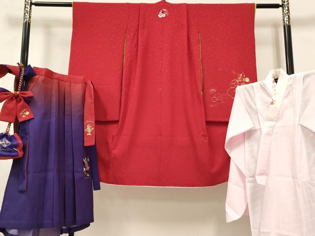 長閑やかさ屋お召しもの[]卒園式 御姉さん 赤ちゃん 長襦袢(単衣・半衿刺しゅう)・行灯袴・合切袋・髪飾りつけ仕掛ける 文字記号 現ナマ彩 箱付き添い人 DABC5469ma