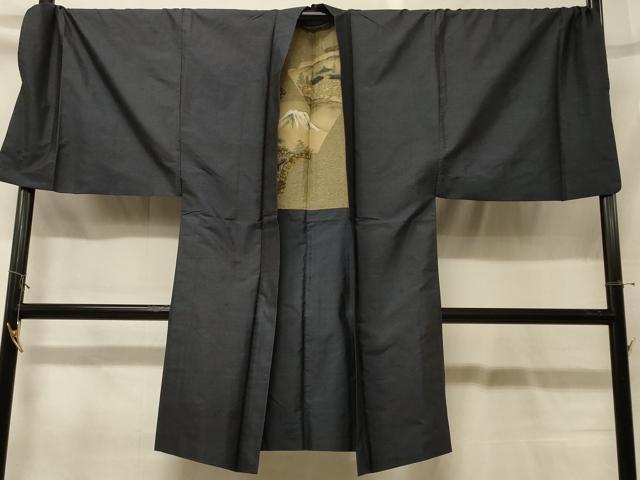 平和屋着物＃男性　本場大島紬　長羽織　80亀甲　総詰め　正絹　逸品　CABG8113in｜平和屋