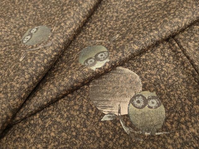長閑やかさ屋御召しもの●飛び切りな御召しもの 梟 ふくろう 正絹 珠玉 DABC2511ud