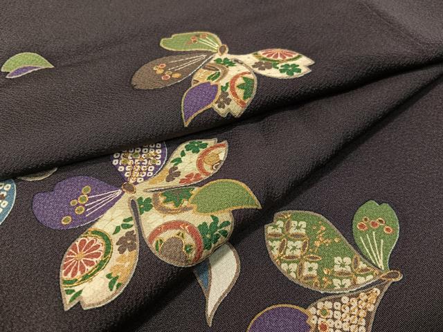 平和屋着物▽小紋　単衣　舞花文　洗える着物　AABC0260fy 平和屋着物▽小紋 単衣 舞花文 洗える着物 AABC0260fy 【公式通販】