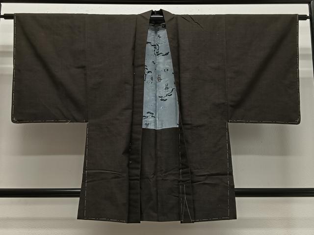 平和屋着物＃男性　羽織　紬地　赤墨色　正絹　逸品　未使用　CABE4938ua｜平和屋