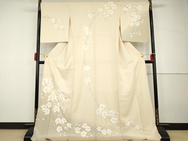 長閑やかさ屋御召しもの●短い訪問着 墨付き 夢見鳥蘭 暈し染め ロング丈 正絹 珠玉 AABH7126cs