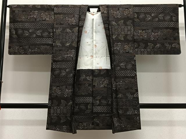 平和屋着物∞長羽織 本場大島紬 9マルキ 草花文 正絹 逸品 未使用 CABE4916ua|平和屋