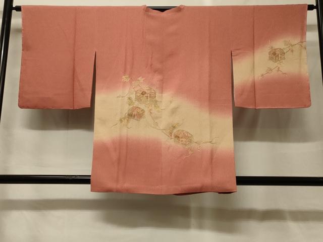 長閑やかさ屋御召しもの＃中国三大刺しゅう スワトウ刺しゅう 道行厚地の外套 文箱グレープ蔦の葉文 暈し染め 正絹 珠玉 未当て嵌める CABG8012インチ