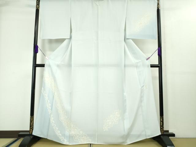 長閑やかさ屋中央局■御前上等 夏物 きもの志麻 岩下志麻ブランド名 短い訪問着 紗 洋花文 暈し染め 月白色地 金彩 さが美取りまわし 珠玉 DZAA4047kh5