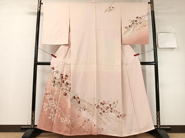平和屋着物●訪問着　駒刺繍　枝花文　暈し染め　金彩　正絹　逸品　未使用　CABD8110vp｜平和屋