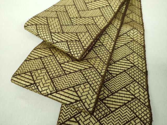 平和屋着物●男性　本場筑前博多織　両面　角帯　檜垣文　正絹　逸品　DABE5253ps｜平和屋