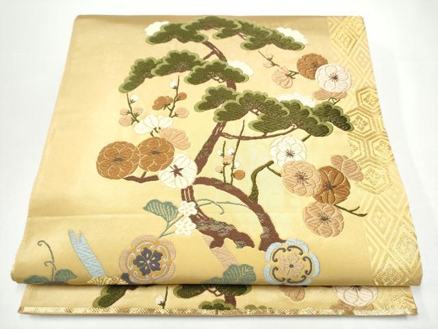 長閑やかさ屋御召しもの●六通柄袋帯 唐織 吉祥花文 金糸 正絹 珠玉 CABH4882hy