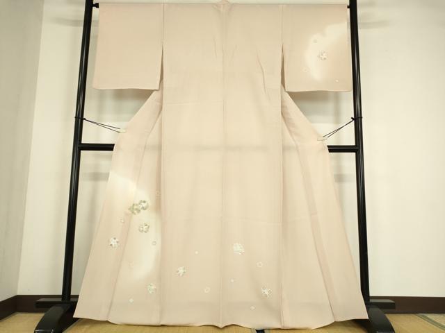 平和屋着物▽訪問着　単衣　雪輪花文　暈し染め　金彩　正絹　逸品　DABE4476az｜平和屋