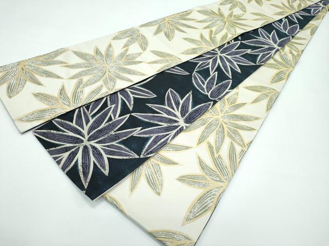 楽天市場】平和屋2□極上 西陣 勝山織物謹製 両面半幅帯 鳥獣戯画 笹蔓