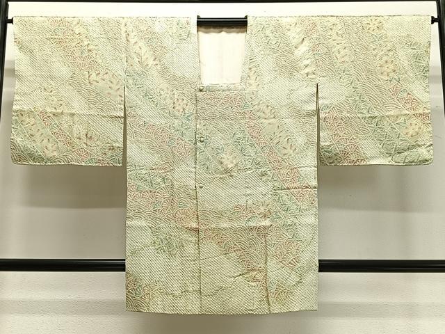 平和屋着物∞道行コート 総絞り 雲取り吉祥文 ロング丈 正絹 逸品 CABC3159ua|平和屋