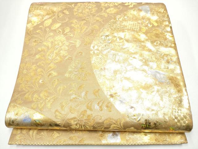 長閑やかさ屋お召しもの●金彩友禅文筆家 金彩の巫女寄せ師 堀省平 金煌織 六通柄袋帯 更紗花唐草文 現ナマ彩 正絹 珠玉 CABH4909hy