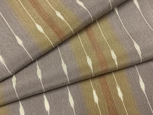平和屋着物＊夏物 明石ちぢみ 間道 正絹 逸品 AABF5765fy｜平和屋