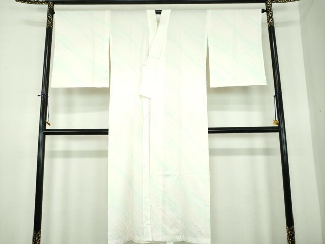 長閑やかさ屋御召しもの●長襦袢 無双仕立てもの 草葉地紋 暈し染め 洗える御召しもの DABE5697ps
