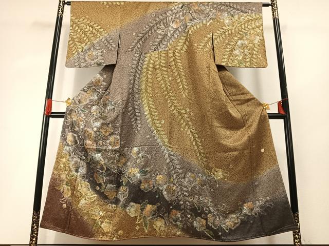 平和屋着物●訪問着　作家物　絞り　辻が花　暈し染め　金銀彩　正絹　逸品　未使用　AABG4399fy｜平和屋