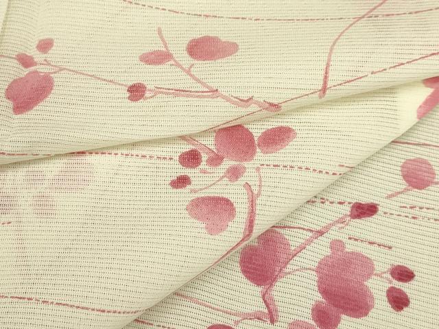 長閑やかさ屋御召しもの＊夏物 小紋 絽 枝花文 洗える御召しもの 未当て嵌める AABB8818sx
