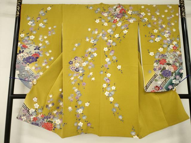 平和屋着物●小振袖 二尺袖 花丸文 金彩 正絹 逸品 AABJ5778ck|平和屋