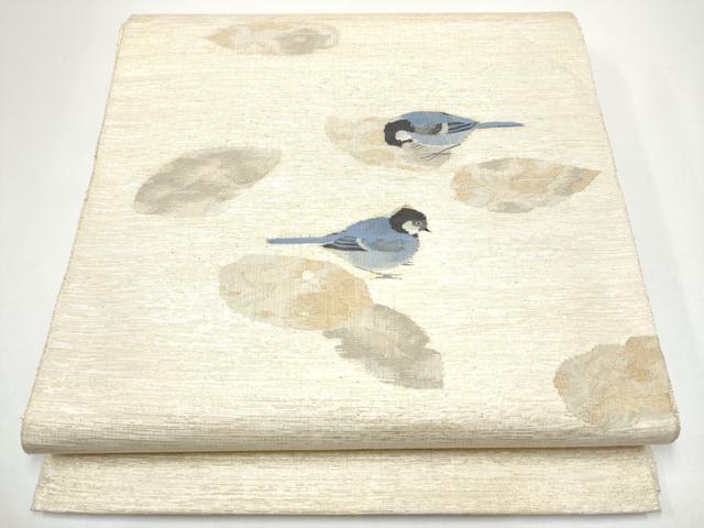 長閑やかさ屋御召しもの●膜鳴楽器柄袋帯 絵書き物 すくい織 深秋 金糸 正絹 珠玉 CABH4913hy
