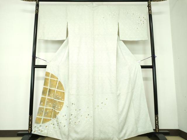 平和屋着物●訪問着　総絞り　手描き　舞桜　金彩　正絹　逸品　DABB4751ps｜平和屋