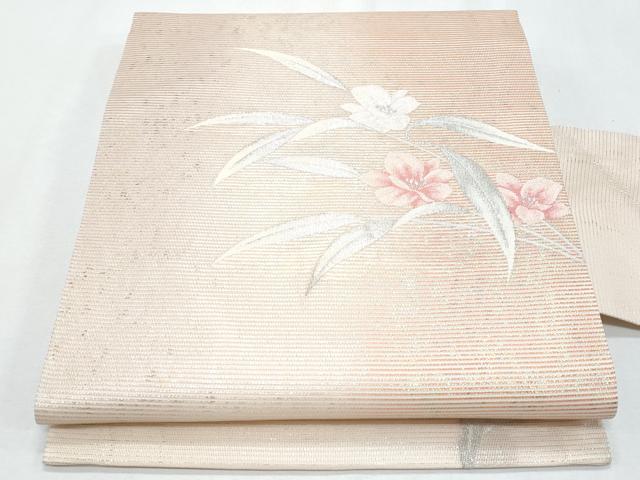 長閑やかさ屋御召しもの＊夏物 九寸名古屋帯 枝花文 現ナマ糸 正絹 珠玉 CABH8027fb