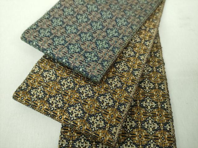 平和屋着物●男性　本場筑前博多織　両面　角帯　花間道　正絹　逸品　DABE5269ps｜平和屋