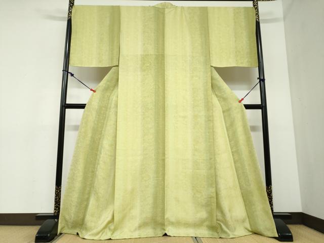 長閑やかさ屋御召しもの●飛び切りな小紋 更紗花唐草地紋 暈し染め やまと金下げ札 正絹 珠玉 未当て嵌める DABC2346ud