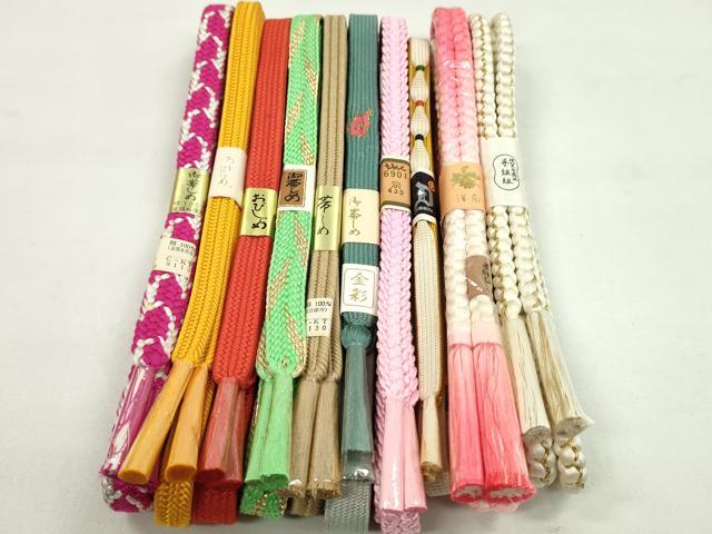 平和屋着物●和装小物 帯締め10本セット 高麗組 白鳳流 丸組 金銀糸 逸品 未使用 CABF7278ju