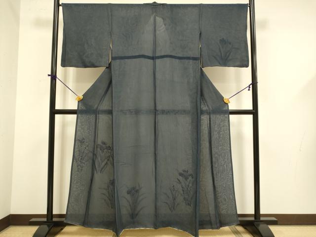 平和屋着物▽訪問着　無双　紗袷　紗&times;紗　菖蒲　正絹　逸品　DABF5652du｜平和屋