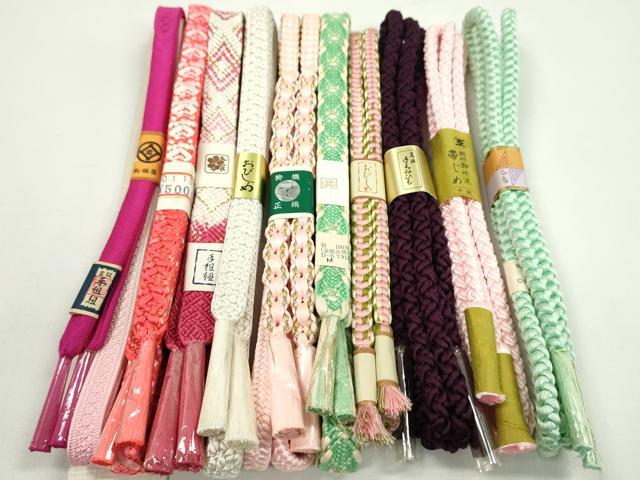 平和屋着物●和装小物 帯締め10本セット 新源氏組 礼装用 丸組 松坂屋扱い 金銀糸 逸品 未使用 CABF7387ju