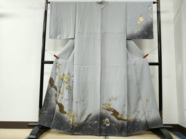 平和屋着物●訪問着　刺繍　鳳凰枝花文　暈し染め　金銀彩　やまと誂製　正絹　逸品　未使用　CABG0091yc｜平和屋