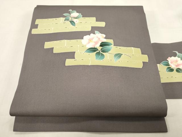 平和屋着物●塩瀬　九寸名古屋帯　友禅　筒花文　正絹　逸品　CABG2919dy｜平和屋