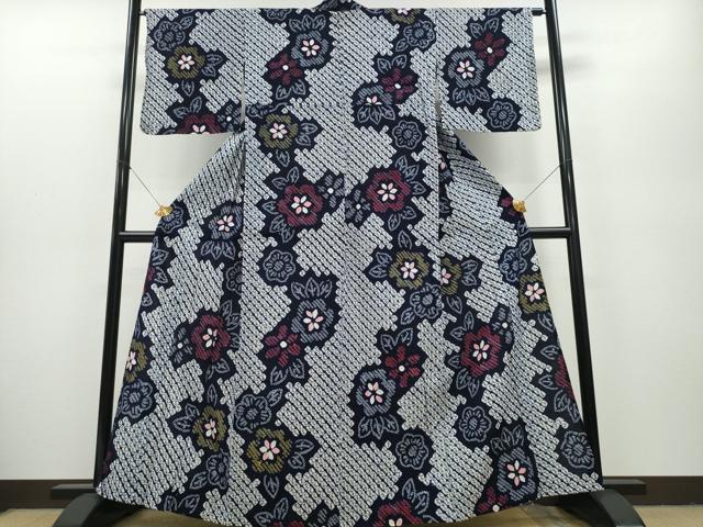 平和屋着物∴夏物 浴衣 有松鳴海絞り 舞花文 綿 逸品 CAAY4762ng|平和屋