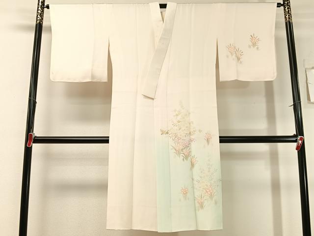 長閑やかさ屋御召しもの●長襦袢 袷 墨付き 顕花植物文 暈し染め 正絹 珠玉 CABG7748vp