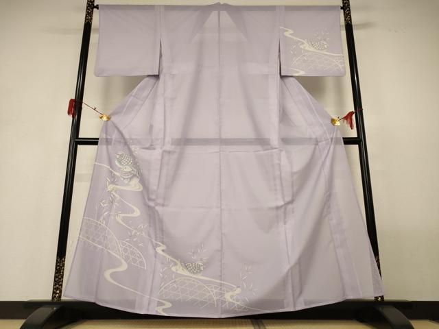 長閑やかさ屋御召しもの＊夏物 短い訪問着 絽 鴛鴦文 洗える御召しもの AABH3185jd