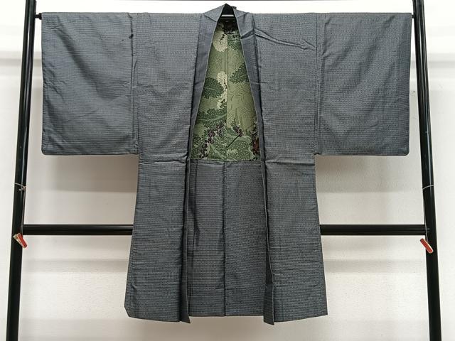 平和屋着物＃男性　長羽織　本場大島紬　幾何学文　正絹　逸品　CABG3668ua｜平和屋