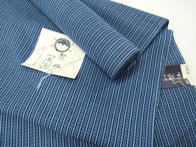 平和屋本店&there4;夏物 竺仙鑑製 浴衣 反物 着尺 変わり間道 証紙付き 綿 逸品 未使用 DZAA11293kh5｜平和屋