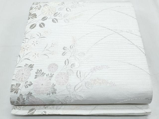長閑やかさ屋お召しもの＊夏物 六通柄袋帯 秋草文 金糸 CABH8210fb