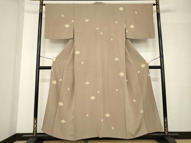 平和屋着物●上質な小紋 花菱文 正絹 逸品 AABH5894ck