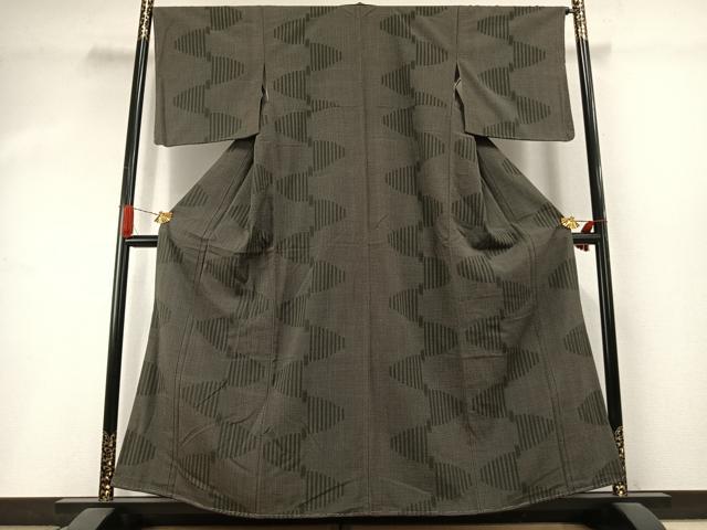 平和屋着物●お召　流水文　正絹　逸品　AABI1658fy｜平和屋