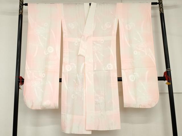 長閑やかさ屋御召しもの●振袖用長襦袢 無双仕立てもの 蔓帯花鼓地紋 暈し染め 正絹 珠玉 AABH7227cs