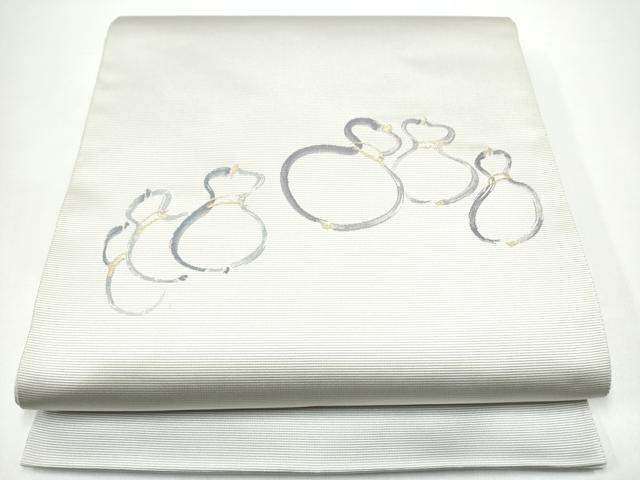 長閑やかさ屋御召しもの●西陣 とみや布切れ謹製 とみや帯 膜鳴楽器柄袋帯 瓠 金糸 正絹 珠玉 CABH4993hy