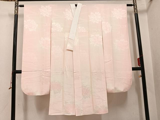 長閑やかさ屋御召しもの●振袖用長襦袢 袷 花地紋 暈し染め 鈴乃屋取りまわし 正絹 珠玉 AABI8509ph