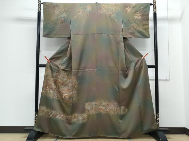 平和屋着物●訪問着　絞り　鳳凰花文　暈し染め　金彩　正絹　逸品　CABG8471th｜平和屋