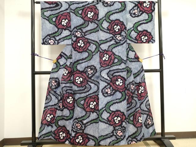 平和屋着物∴夏物 浴衣 有松鳴海絞り 流水花文 綿 逸品 DAAV7328cd