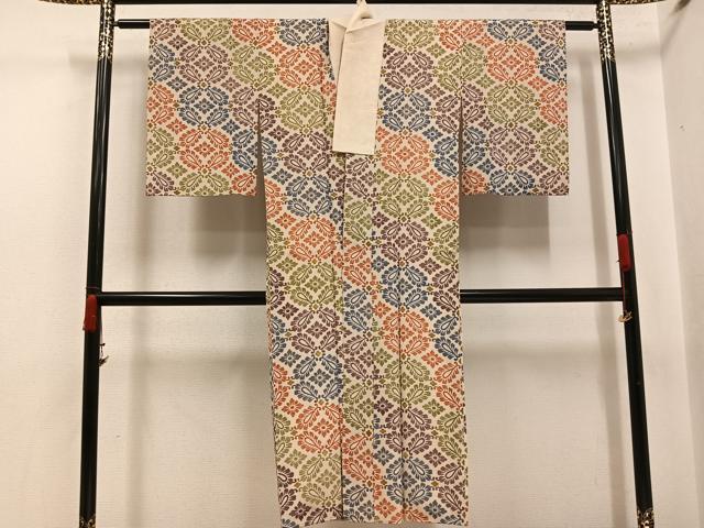 長閑やかさ屋御召しもの●長襦袢 袷 花尽くし 金彩 正絹 珠玉 AABI8513ph