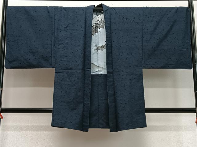 平和屋着物∞男性 長羽織 髭紬地 褐返色 正絹 逸品 CABD4741ua|平和屋