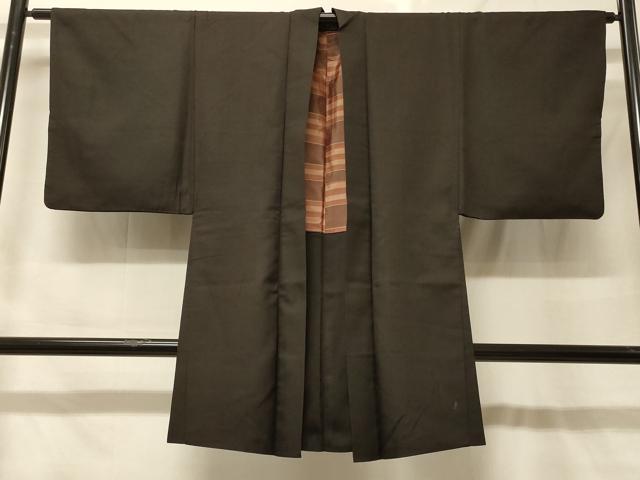 長閑やかさ屋お召しもの＃成人男性 長羽織 赤墨色 正絹 珠玉 CABF9115インチ