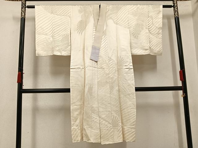 平和屋着物●長襦袢　無双仕立て　中国三大刺繍　汕頭刺繍　スワトウ刺繍　群れ鶴　正絹　逸品　AABI8526ph｜平和屋